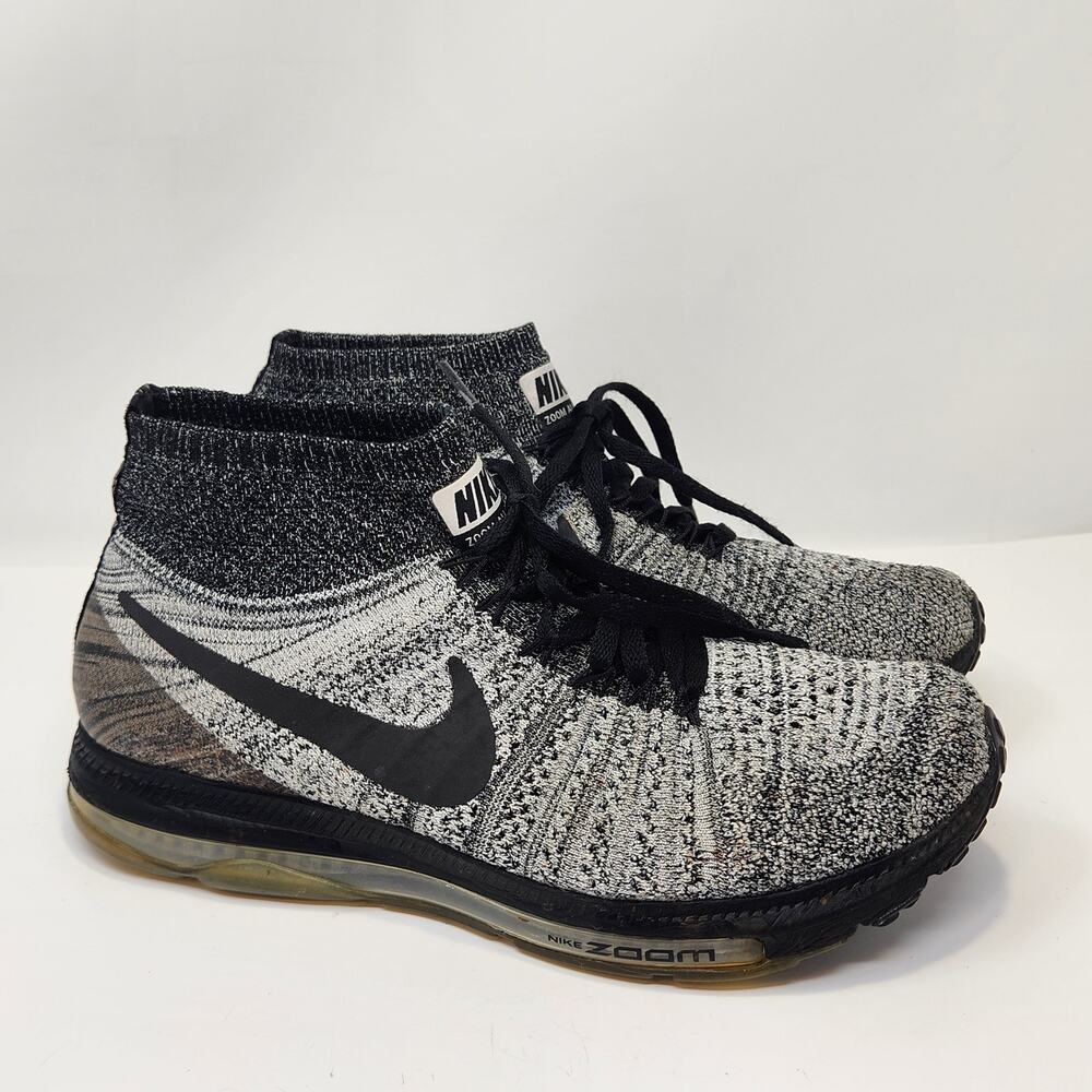 Nike Women Zoom All Out FlyKnit Running Shoes Sneakers Size 8 Wolf Gray Mid Top